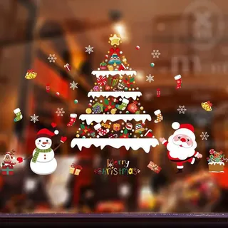 Weitere Weihnachtsdekorationen, Wandaufkleber Mit Weihnachtsmann Und Weihnachtsbaum, 130 Cm X 80 Cm  Für Wohnzimmer, Schlafzimmer, Büro, Dekorative Aufkleber Für Flur