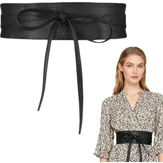 ​​Breiter Gürtel Damen,Taillengürtel Damen Breit,Bindegürtel damen Schwarz,gürtel zum Binden,Bindegürtel für Kleider,Taillengürtel Breit,Ledergürtel für Kleid,Breite Gürtel für Kleider mit Schnürung​​ - Einheitsgröße