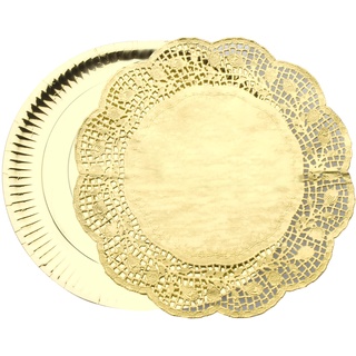 Ibili Teller-/Platzdeckchen-Set, 32/34 cm, Papier, gold, 35 x 10 x 10 cm, 6-Einheiten