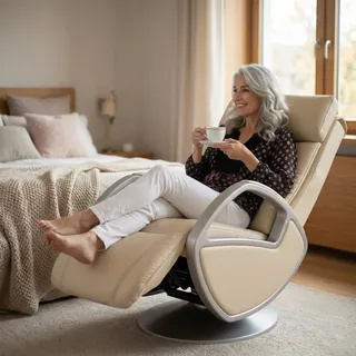 WELCON Space Massagesessel | Massagestuhl mady by KEYTON - Leder beige / creme