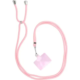 COFI Anhänger kompatibel mit Smartphones mit einstellbarer Länge / Kabellänge 165cm Kordel (max 82,5cm in Schleife) pink