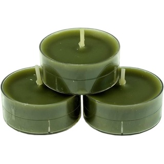 nk Candles 20 dänische Teelichter farbig durchgefärbt ohne Duft (farngrün)