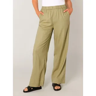 Base Level Yul Lässig Geschnitten Leinenhose Soft Army 42