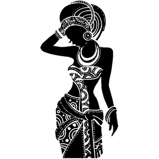 Afrika-Wandtattoo, Stammes-Wandkunst, afrikanische Wandkunst, schwarze Frau, Boho-Aufkleber, Schlafzimmerdekor, Zimmeraufkleber, Afrika-Kunstdekor, klein – 42x85cm