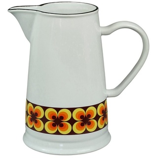 Capventure Kanne Kurg Kanne Wasserkrug Karaffe Vase Keramik 1,6l Retro Ramona Cabanaz gelb