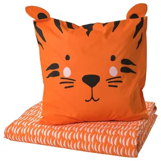 IKEA NATTHÄGER Bettwäsche-Set, 2-teilig orange/Tiger