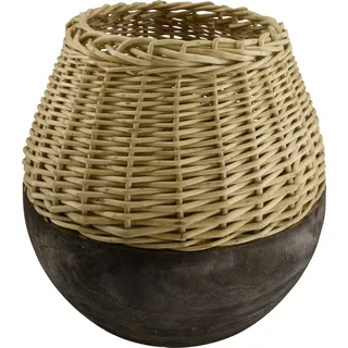 Dijk Vase aus Weide und Holz 29 x 28 cm natur/schwarz