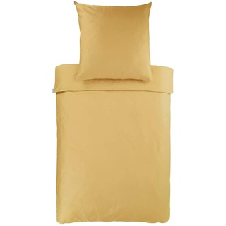 Bassetti Uni Bettwäsche aus 100% Baumwollsatin in der Farbe Messing 1415, Maße: 135x200 cm - 9256166