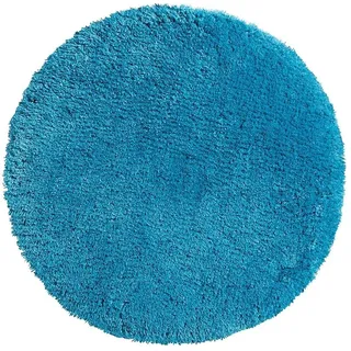 PANA® Runde Badematte Hochflor (Ø 90 cm) • Badteppich rund aus weichen Mikrofasern • Saugstark & waschbar • Runder Duschvorleger, Badvorleger, Badezimmerteppich rund • Farbe: Petrol