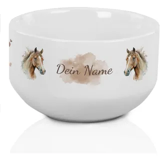 GRAZDesign Müslischale Pferd personalisiert Kinder & Erwachsene, Schüssel für Frühstück, Müsli, Suppe, Kindergeschirr mit Namen, Keramik