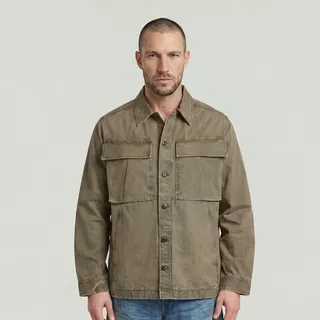 Cargo Washed Overshirt - Braun - Herren - M