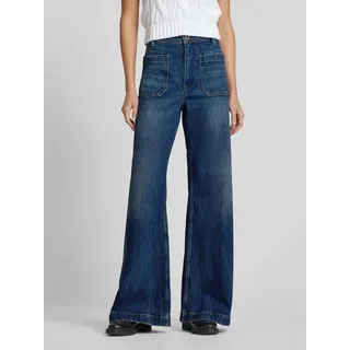 Flared Jeans mit aufgesetzten Taschen, Jeansblau, 28