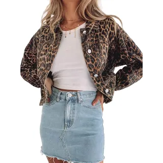 Jeansjacke Damen Cropped Denim Jacke, M - M