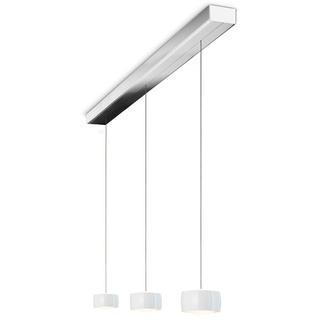 Oligo Grace LED Pendelleuchte mit unsichtbarer Höhenverstellung 3-flammig weiß glänzend | chrom