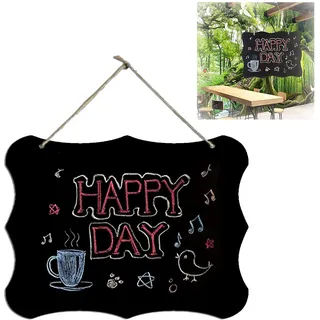 OHYER Kleine Tafel Zum Aufhängen Kreidetafel Message Board-Zeichen Doppelseitige Löschbar Hängende Tafelschilder mit Juteschnur für Menü Zeichen Geburtstag Bar Buffet Wedding Küchenwand (30 x 20 cm)