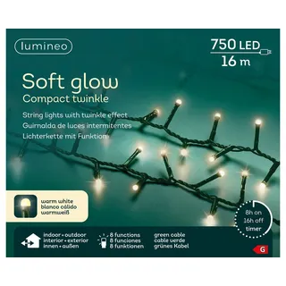 Kaemingk LED-Lichterkette Soft Glow Compact Twinkle 16 m Grün Warmweiß