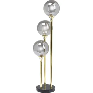 Kare Design Tischlampe Al Capone Tre Gold, Desk Lamp, Tischleuchte, Stahl Stange, Desk Lamp, Glas Schirm, Marmor Fuß, Dekoleuchte, Lampe für Wohnzimmer, Schlafzimmer, 83x18x18 cm (H/B/T)