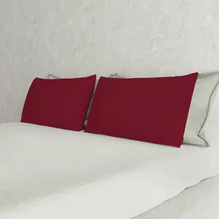 Italian Bed Linen Max Color Kissenbezugspaar, 100% Baumwolle, Bordeaux