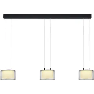 BANKAMP Leuchten Hängelampe Grand Smoke Hellgrau Rauchglas & Metall 123 cm