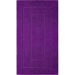 Lashuma Badematte London, Höhe 5 mm, schnell trocknend, Frottee, rechteckig, Waschbarer Badläufer 50x90 cm lila lila rechteckig | 50 cm x 90 cm x 5 mm