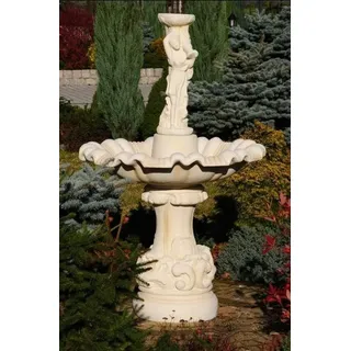 JVmoebel Gartenbrunnen Handgefertigter Zierbrunnen aus Stein für den Garten, Made in Europa weiß