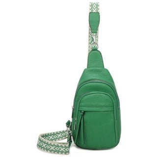 ITALYSHOP24 Schultertasche Damen Sling-Tasche Crossbody Brusttasche Bodybag, Umhängetasche, Crossover & Rucksack grün 16 cm x 28 cm x 9 cm