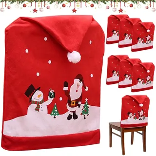 Stuhlhussen Weihnachten 6er Set Weihnachtsstuhlhussen, Stuhlhussen Weihnachten D