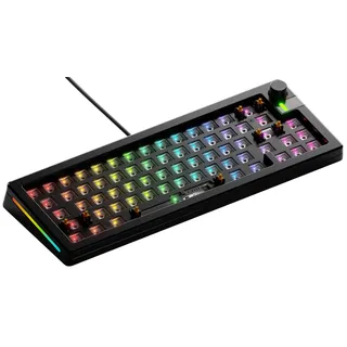 GLORIOUS Gaming GMMK 3 PRO Barebones : kit Clavier personnalisé, molette, Corps alu et Joints modulaires, Clavier 65% (hot swap), Mousse insonorisante, Plaque de Commutation alu, ANSI - Noir