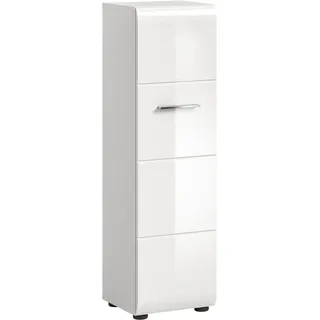 WELLTIME Florenz Stauraumschrank 30 x 106 x 30 cm Weiß Hochglanz