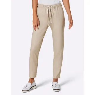 CREATION L Leinen-Viskose-Hose Satin Beige 21