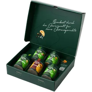Fuchs Gewürze Gourmet Selection Veggie-Geschenkbox – 5 Gewürzmischungen für vegetarische Gerichte verschiedener Länderküchen - Gewürze für Hobby- und Profiköche
