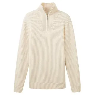 TOM TAILOR Rundhalspullover beige|weiß XXXL (60)