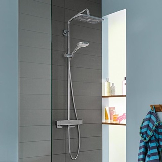 hansgrohe Croma E 1jet Showerpipe mit Thermostat, 27630000,