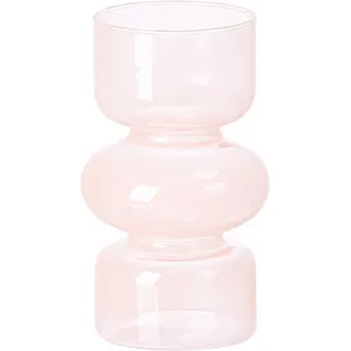 Dekorative Vintage-vase – Kleine, Elegante, Dreifach Gewellte Rosa Glasvase Für Die Heimdekoration – Handgefertigtes Schmuckstück
