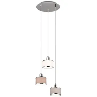 TRIO Leuchten LED Pendelleuchte, Dimmfunktion, LED wechselbar, warmweiß, Cluster mehrflammig über-n Esstisch & Kücheninsel hängend Ø 29cm grau|silberfarben