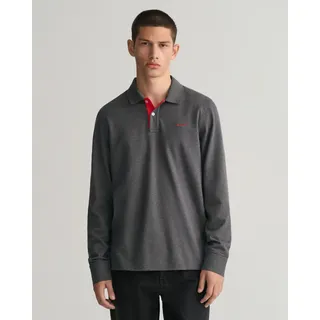 GANT REG CONTRAST PIQUE Langarmshirt grau XL