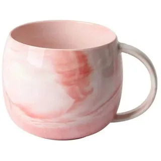 eKsdf Marmoroptik Kaffeetassen Tasse Bauchig Keramikbecher 300ml Mokkatasse Cappuccino Tassen Bürotasse Porzellantasse mit Henkel für Kaffee Tee Mokka Milch Kakao Saft (Rosa)