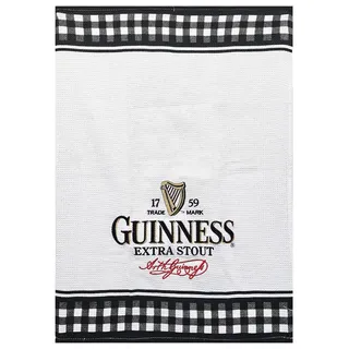Shamrock Gift Company Guinness Geschirrtuch, Waffelmuster, besticktes Guinness-Logo, Schwarz