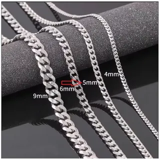KARMA Panzerkette Edelstahlkette Herrenkette Damenkette silber Halskette Herren (1-tlg., wasserfest - antiallergisch), Herrenschmuck Damenschmuck Silberkette Gliederkette silberfarben 5 | 5 mm