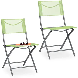 Relaxdays Klappstuhl 45 x 60 x 85 cm grün 2 St.