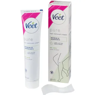 Veet Pure Haarentfernungscreme Beine & Körper für trockene Haut 200 ml
