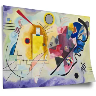 Printistico Poster Wassily Kandinsky - Gelb-Rot-Blau (1925) Kunstdruck ohne Rahmen, Wandbild - A4, A3, A2, A1, A0, XXL - Wohnzimmer, Schlafzimmer, Küche, Deko