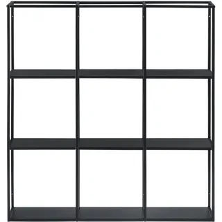 [en.casa] Wandregal 100 x 18 x 110 cm Schwarz