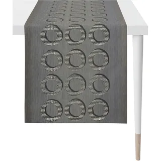 Tischläufer APELT "1710 Loft Style", grau (anthrazit), B:48cm L:140cm, Polyester, Viskose, Tischdecken, Jacquardgewebe