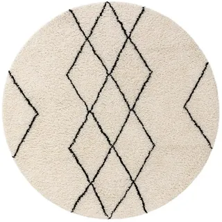 benuta pure Wollteppich Berber Cream ø 100 cm rund