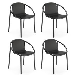 Umbra Bistrostuhl Ringo Chair, Kunststoff, stapelbar, schwarz, 4 Stück
