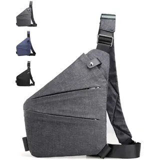 Gipfelfreund Anti Diebstahl Tasche, Diebstahlsichere Tasche, Umhängetasche, Schultertasche, Brusttasche, Anti-Diebstahl, Sicherheitstasche Reise für Damen und Herren - Linke Schulter