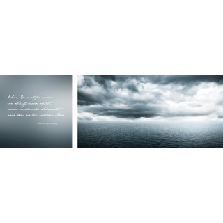 Leinwandbild QUEENCE "Endloses Meer" Bilder Gr. B/H/T: 100 cm x 40 cm x 2 cm, bunt Leinwandbilder