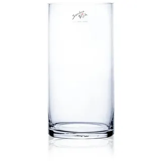 Sandra Rich Dekovase Glasvase "Cyli CC" 10 x 20cm – Zylindrische Blumenvase Dekovase modern weiß