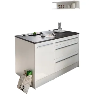 Stella Trading Kücheninsel JAZZ 145 cm Weiß Hochglanz